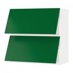 МЕТОД Навесной шкаф/2 дверцы, горизонтал - 80x80 см, белый, Флэди зеленый