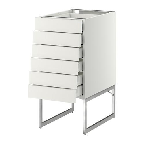 МЕТОД / МАКСИМЕРА Напольн шкаф 6фронт пнл/6 низ ящ - белый, Хэггеби белый, 40x60x60 см