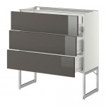 МЕТОД / ФОРВАРА Напольн шкаф 3фронт пнл/2низ/2ср ящ - 80x37x60 см, Рингульт глянцевый серый, белый МЕТОД / ФОРВАРА Напольн шкаф 3фронт пнл/2низ/2ср ящ - 80x37x60 см, Рингульт глянцевый серый, белый