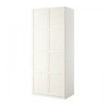 ПАКС Гардероб 2-дверный - Хемнэс белая морилка, белый, 100x38x236 см, стандартные петли