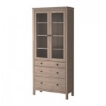 ХЕМНЭС Шкаф-витрина с 3 ящиками - серо-коричневый ХЕМНЭС Шкаф-витрина с 3 ящиками - серо-коричневый