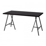 LERBERG/LINNMON стол черно-коричневый/серый 75x74 cm