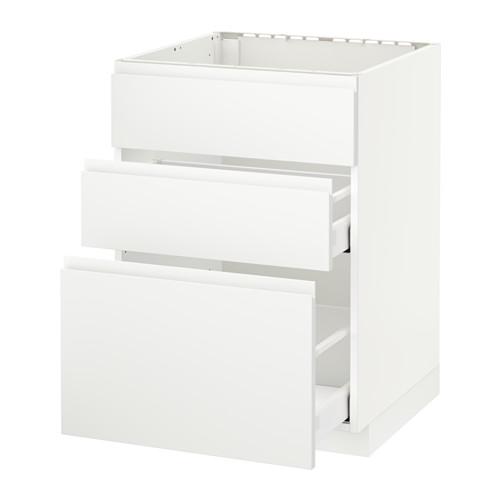 МЕТОД / МАКСИМЕРА Напольн шк п-мойку+3фрнт пнл/2ящ - белый, Воксторп белый, 60x60 см МЕТОД / МАКСИМЕРА Напольн шк п-мойку+3фрнт пнл/2ящ - белый, Воксторп белый, 60x60 см