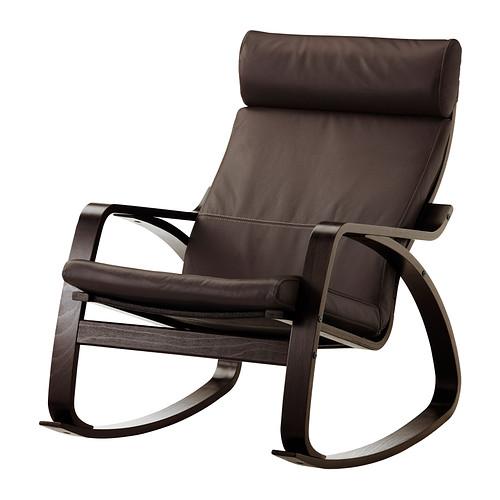 POÄNG кресло-качалка черно-коричневый/Глосе темно-коричневый