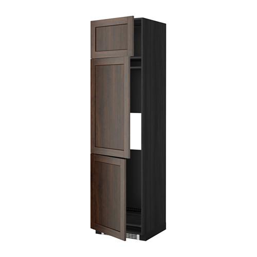 МЕТОД Выс шкаф для хол/мороз с 3 дверями - под дерево черный, Эдсерум под дерево коричневый, 60x60x220 см МЕТОД Выс шкаф для хол/мороз с 3 дверями - под дерево черный, Эдсерум под дерево коричневый, 60x60x220 см