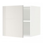 МЕТОД Верх шкаф на холодильн/морозильн - белый, Рингульт глянцевый светло-серый, 60x60 см