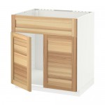МЕТОД Напольн шкаф п-мойку 2 двр/фрн пнл - белый, Торхэмн естественный ясень МЕТОД Напольн шкаф п-мойку 2 двр/фрн пнл - белый, Торхэмн естественный ясень