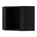 METOD каркас навесного углового шкафа под дерево черный 67.5x67.5x60 cm