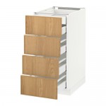 МЕТОД / МАКСИМЕРА Нплн шк 4фрнт/2нзк/3срд ящ - белый, Экестад дуб, 40x60 см МЕТОД / МАКСИМЕРА Нплн шк 4фрнт/2нзк/3срд ящ - белый, Экестад дуб, 40x60 см
