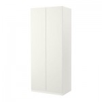 ПАКС Гардероб 2-дверный - Танем белый, белый, 100x37x236 см, плавно закрывающиеся петли