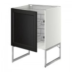 МЕТОД Напольный шкаф с проволочн ящиками - 60x60x60 см, Лаксарби черно-коричневый, белый