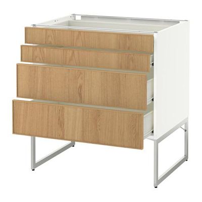 МЕТОД / ФОРВАРА Нплн шк 4 фронт/2 низк/2средн ящ - 80x60x60 см, Экестад дуб, белый МЕТОД / ФОРВАРА Нплн шк 4 фронт/2 низк/2средн ящ - 80x60x60 см, Экестад дуб, белый