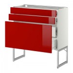 МЕТОД / ФОРВАРА Напольн шкаф 3фронт пнл/2низ/2ср ящ - 80x37x60 см, Рингульт глянцевый красный, белый МЕТОД / ФОРВАРА Напольн шкаф 3фронт пнл/2низ/2ср ящ - 80x37x60 см, Рингульт глянцевый красный, белый