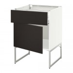 МЕТОД / МАКСИМЕРА Напольный шкаф с ящиком/дверью - белый, Кунгсбакка антрацит, 60x60x60 см МЕТОД / МАКСИМЕРА Напольный шкаф с ящиком/дверью - белый, Кунгсбакка антрацит, 60x60x60 см