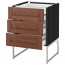 МЕТОД / МАКСИМЕРА Напольн шкаф 3фронт пнл/2низ/2ср ящ - под дерево черный, Филипстад коричневый, 60x60x60 см