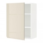 МЕТОД Шкаф навесной с полкой - белый, Воксторп глянцевый светло-бежевый, 60x80 см МЕТОД Шкаф навесной с полкой - белый, Воксторп глянцевый светло-бежевый, 60x80 см