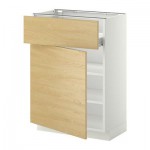 МЕТОД / ФОРВАРА Напольн шкаф с полкой/ящиком/дверью - белый, Тингсрид под березу, 60x37 см МЕТОД / ФОРВАРА Напольн шкаф с полкой/ящиком/дверью - белый, Тингсрид под березу, 60x37 см