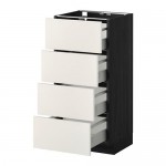 МЕТОД / МАКСИМЕРА Напольн шкаф 4 фронт панели/4 ящика - под дерево черный, Веддинге белый, 40x37 см МЕТОД / МАКСИМЕРА Напольн шкаф 4 фронт панели/4 ящика - под дерево черный, Веддинге белый, 40x37 см