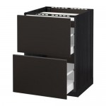 МЕТОД / МАКСИМЕРА Напольн шкаф/2фронт пнл/3ящика - под дерево черный, Кунгсбакка антрацит, 60x60 см МЕТОД / МАКСИМЕРА Напольн шкаф/2фронт пнл/3ящика - под дерево черный, Кунгсбакка антрацит, 60x60 см