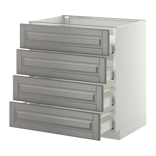 METOD напольн шкаф 4 фронт панели/4 ящика цвет алюминия