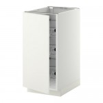 МЕТОД Напольный шкаф с проволочн ящиками - белый, Хэггеби белый, 40x60 см