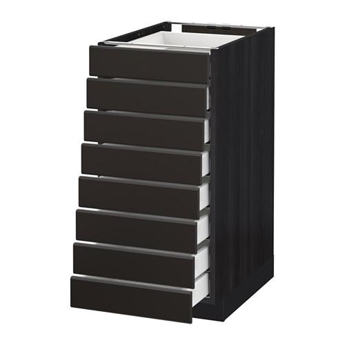 МЕТОД / МАКСИМЕРА Наполн шкаф 8 фронт/8 низк ящиков - под дерево черный, Кунгсбакка антрацит, 40x60 см МЕТОД / МАКСИМЕРА Наполн шкаф 8 фронт/8 низк ящиков - под дерево черный, Кунгсбакка антрацит, 40x60 см