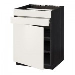 МЕТОД / ФОРВАРА Нап шк д/вар панели/дв/2фасада/1ящ - Веддинге белый, под дерево черный