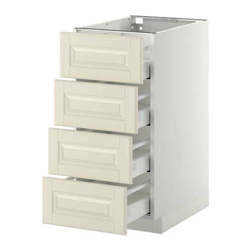 МЕТОД / МАКСИМЕРА Напольн шкаф 4 фронт панели/4 ящика - белый, Будбин белый с оттенком, 40x60 см МЕТОД / МАКСИМЕРА Напольн шкаф 4 фронт панели/4 ящика - белый, Будбин белый с оттенком, 40x60 см