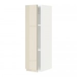 МЕТОД Шкаф навесной с полкой - белый, Воксторп глянцевый светло-бежевый, 20x80 см МЕТОД Шкаф навесной с полкой - белый, Воксторп глянцевый светло-бежевый, 20x80 см