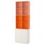 ЭКЕТ Комбинация шкафов с цоколем - белый/оранжевый/светло-оранжевый