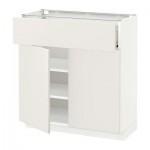 МЕТОД / ФОРВАРА Напольный шкаф+ящик/2дверцы - 80x37 см, Веддинге белый, белый МЕТОД / ФОРВАРА Напольный шкаф+ящик/2дверцы - 80x37 см, Веддинге белый, белый