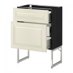 МЕТОД / ФОРВАРА Наполн шк 2 фрнт/3 средн ящ - 60x37x60 см, Будбин белый с оттенком, под дерево черный МЕТОД / ФОРВАРА Наполн шк 2 фрнт/3 средн ящ - 60x37x60 см, Будбин белый с оттенком, под дерево черный