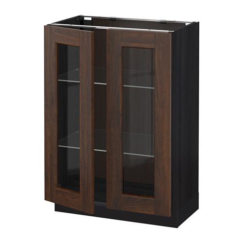 Method Floor Cabinet With 2 Glass Doors For Wood Black 60x37x80
