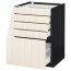 МЕТОД / МАКСИМЕРА Напольный шкаф с 5 ящиками - под дерево черный, Хитарп белый с оттенком, 60x60 см