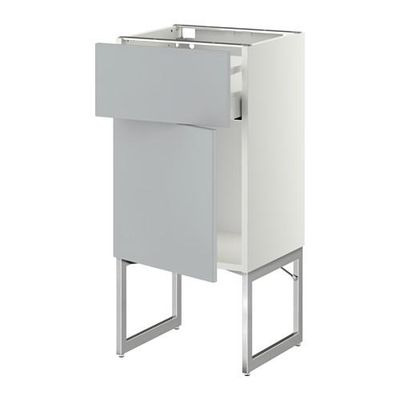 МЕТОД / МАКСИМЕРА Напольный шкаф с ящиком/дверью - 40x37x60 см, Веддинге серый, белый
