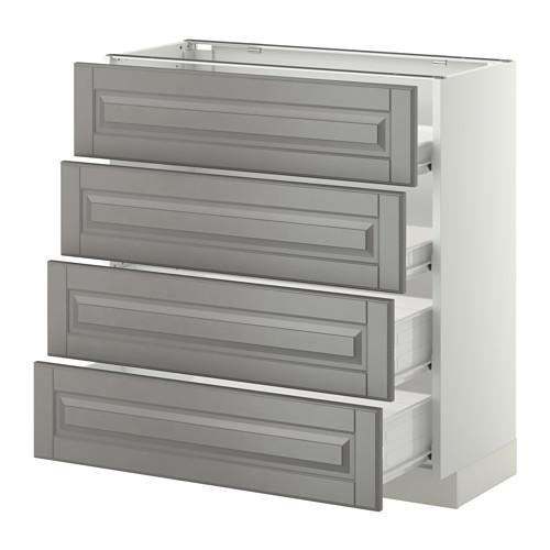 МЕТОД / ФОРВАРА Напольн шкаф 4 фронт панели/4 ящика - белый, Будбин серый, 80x37 см МЕТОД / ФОРВАРА Напольн шкаф 4 фронт панели/4 ящика - белый, Будбин серый, 80x37 см