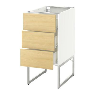 МЕТОД / ФОРВАРА Нплн шк 3 фрнт/3 средн ящика - 40x60x60 см, Тингсрид под березу, белый МЕТОД / ФОРВАРА Нплн шк 3 фрнт/3 средн ящика - 40x60x60 см, Тингсрид под березу, белый