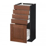 МЕТОД / МАКСИМЕРА Напольный шкаф с 5 ящиками - под дерево черный, Филипстад коричневый, 40x37 см