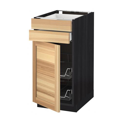 МЕТОД / МАКСИМЕРА Напольн шкаф/дверца/2ящ/првл крзн - под дерево черный, Торхэмн естественный ясень, 40x60 см МЕТОД / МАКСИМЕРА Напольн шкаф/дверца/2ящ/првл крзн - под дерево черный, Торхэмн естественный ясень, 40x60 см