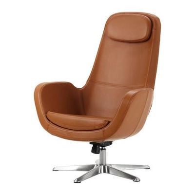 Arvika Swivel Chair Granite Brown, Ikea Leather Armchair