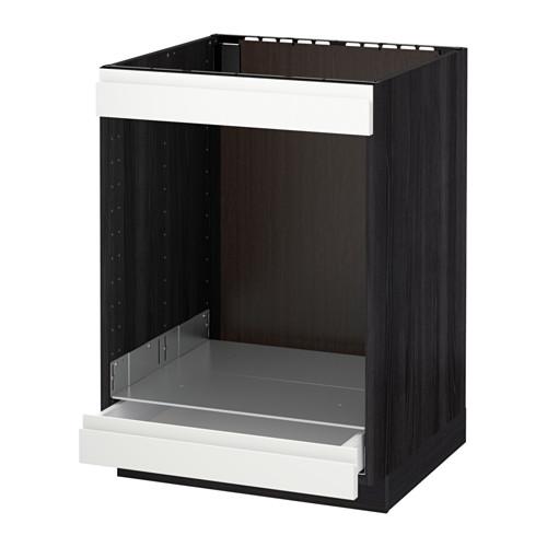 МЕТОД / МАКСИМЕРА Напол шк д/вароч панели+духовки/ящ - под дерево черный, Воксторп белый МЕТОД / МАКСИМЕРА Напол шк д/вароч панели+духовки/ящ - под дерево черный, Воксторп белый