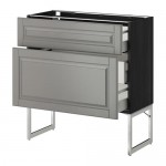 МЕТОД Наполн шк 2 фрнт/3 средн ящ - под дерево черный, Будбин серый, 80x37x60 см МЕТОД Наполн шк 2 фрнт/3 средн ящ - под дерево черный, Будбин серый, 80x37x60 см