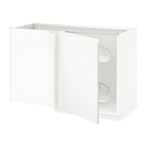 МЕТОД Угловой напол шкаф с выдвижн секц - белый, Воксторп белый МЕТОД Угловой напол шкаф с выдвижн секц - белый, Воксторп белый