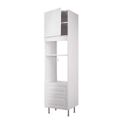 ФАКТУМ Высок шкаф для СВЧ/духов+ящ/дверь - Лидинго белый с оттенком, 60x233 см