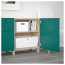 БЕСТО Комбинация для хранения с ящиками - под беленый дуб/Халлставик сине-зеленый, направляющие ящика,нажимные