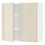 МЕТОД Навесной шкаф с полками/2дверцы - белый, Воксторп глянцевый светло-бежевый, 80x80 см