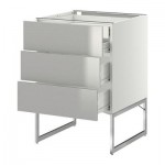 МЕТОД / ФОРВАРА Напольн шкаф 3фронт пнл/2низ/2ср ящ - 60x60x60 см, Гревста нержавеющ сталь, белый МЕТОД / ФОРВАРА Напольн шкаф 3фронт пнл/2низ/2ср ящ - 60x60x60 см, Гревста нержавеющ сталь, белый