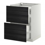 МЕТОД / ФОРВАРА Напольн шкаф 2 фронт пнл/4 средн ящ - белый, Тингсрид под дерево черный, 60x60 см МЕТОД / ФОРВАРА Напольн шкаф 2 фронт пнл/4 средн ящ - белый, Тингсрид под дерево черный, 60x60 см