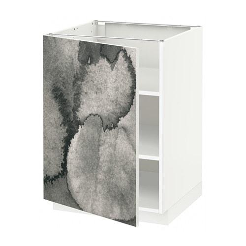 МЕТОД Напольный шкаф с полками - белый, Кальвиа с печатным рисунком, 60x60 см МЕТОД Напольный шкаф с полками - белый, Кальвиа с печатным рисунком, 60x60 см