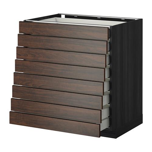 МЕТОД / МАКСИМЕРА Наполн шкаф 8 фронт/8 низк ящиков - под дерево черный, Эдсерум под дерево коричневый, 80x60 см МЕТОД / МАКСИМЕРА Наполн шкаф 8 фронт/8 низк ящиков - под дерево черный, Эдсерум под дерево коричневый, 80x60 см